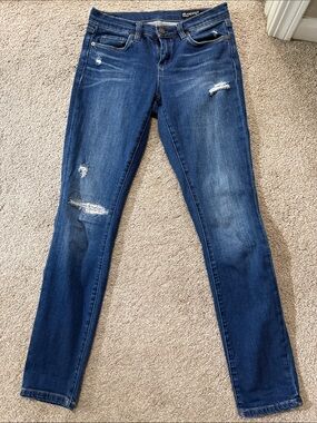 Blank NYC Women's Ripped Skinny Jeans - Dark Wash Blue